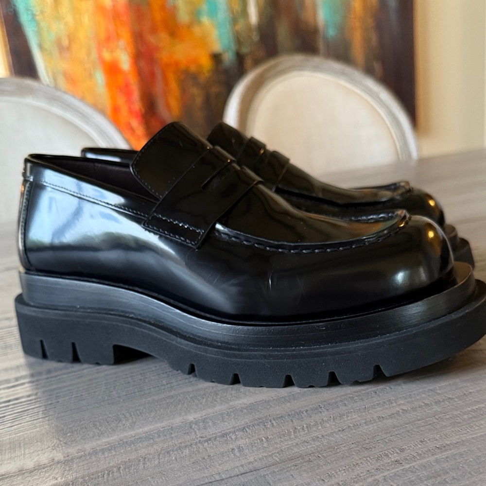 Bottega Veneta Glossy Black Loafers